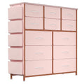 GAOMON Dresser for Bedroom with 12 Drawer, Entryway, Storage Organizer Unit with Fabric, Sturdy Metal Frame, Wood Tabletop, Easy Pull Handle - Pink