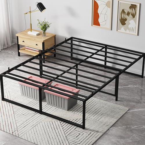 GAOMON 13.9 Inch Full Size Metal Bed Frame Heavy Duty Metal Platform with Steel Slat Support Noise Free No Box Spring Needed