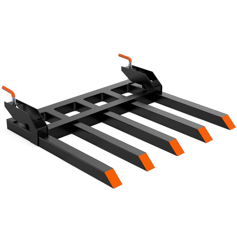 GAOMON Clamp on Debris Forks to 48InchBucket, Heavy Duty 2500 LBS Capacity Pallet Forks Compatible with Loader Bucket Skidsteer Tractor, Black