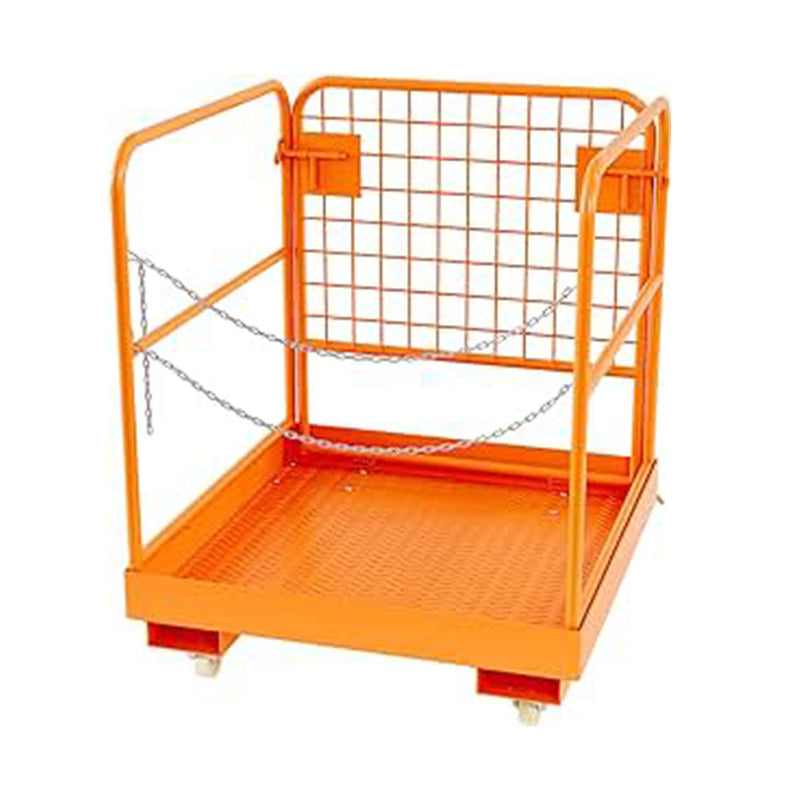 GAOMON 36 Inch x36InchForklift Safety Cage, Foldable Forklift Work Platform,Forklift Man Basket 1200lbs Capacity with Protective Guardrail Chian