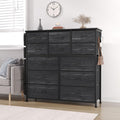 GAOMON 12 Drawer Dresser for for Bedroom, Fabric Dressers & Chest of Drawers Tall Dressers for Bedroom Closet, Clothes, Wooden Top, Sturdy Metal Frame - Charcoal Black