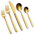 WHIZMAX 20 Piece Stainless Steel Kitchen Flatware Set - Gold