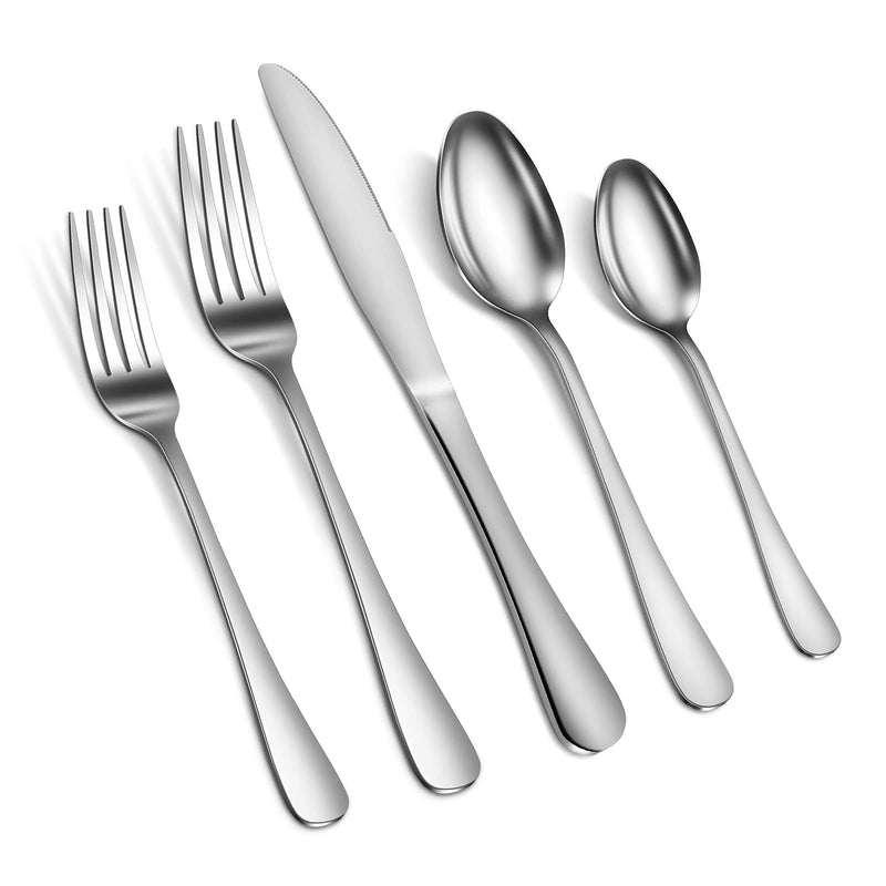 WHIZMAX 20 Piece S592 Stainless Steel Kitchen Flatware Set - Silver