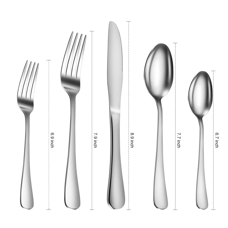 WHIZMAX 20 Piece S592 Stainless Steel Kitchen Flatware Set - Silver