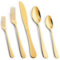 WHIZMAX 20 Piece S592 Stainless Steel Kitchen Flatware Set - Gold