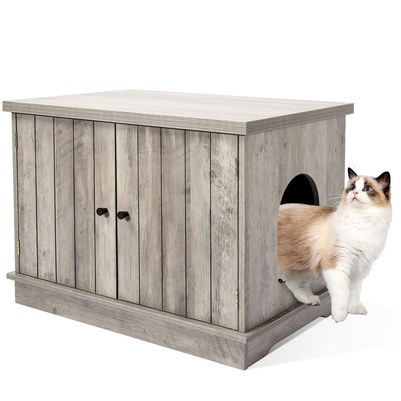 WHIZMAX Cat Litter Box Enclosure Hidden Wooden Cat House