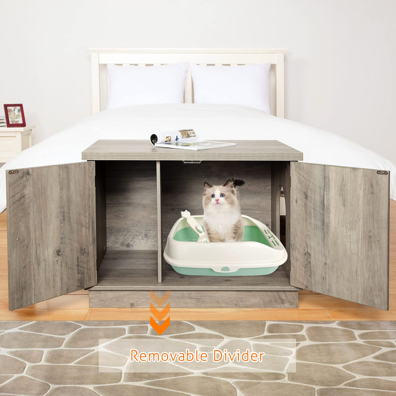 WHIZMAX Cat Litter Box Enclosure Hidden Wooden Cat House