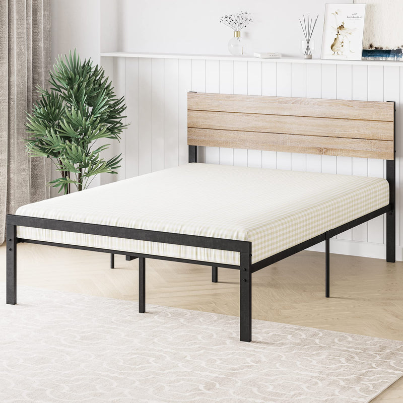 WHIZMAX Full Size Bed Frame with Wood Headboard