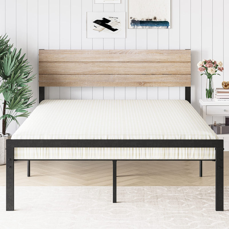 WHIZMAX Full Size Bed Frame with Wood Headboard