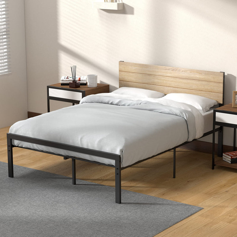 WHIZMAX Full Size Bed Frame with Wood Headboard