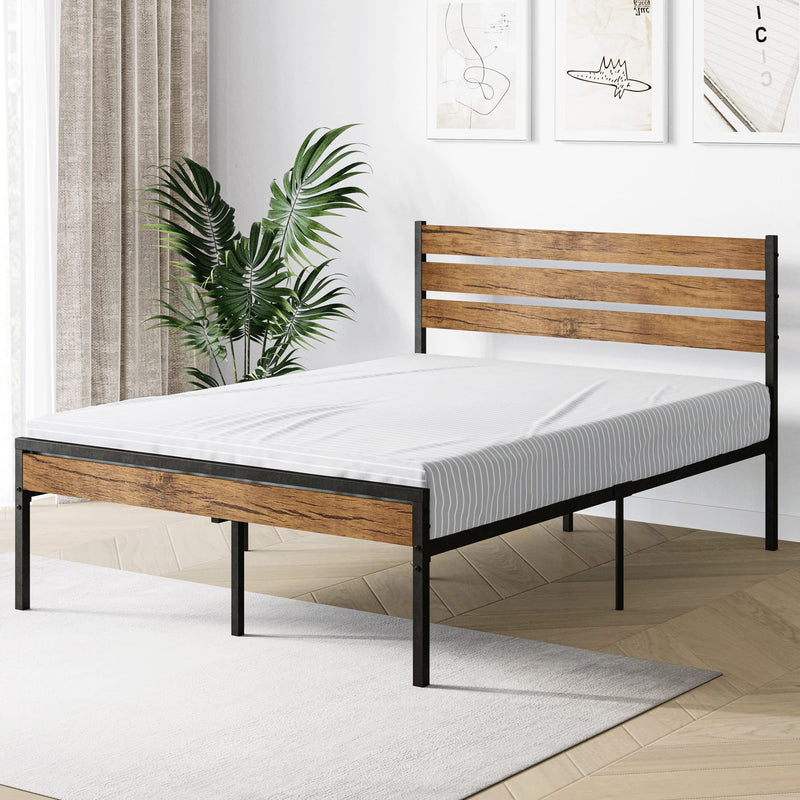 WHIZMAX Full Size Bed Frame with Wood Headboard