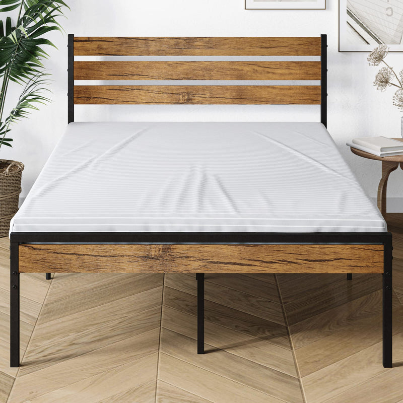 WHIZMAX Full Size Bed Frame with Wood Headboard