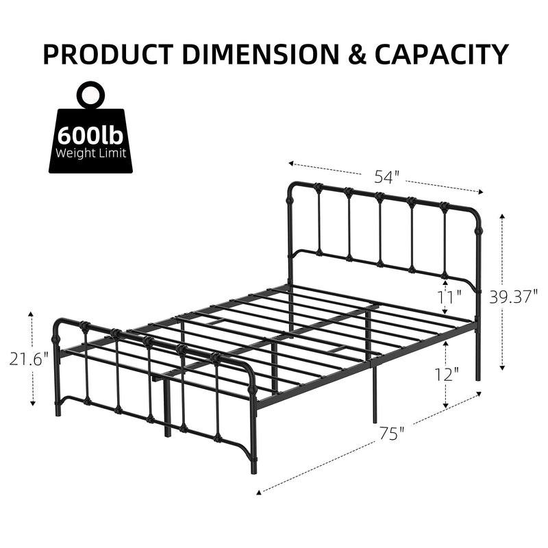 WHIZMAX Full Size Metal Bed Frame Platform Bed