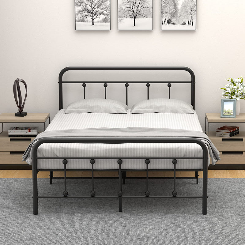 WHIZMAX Full Size Metal Bed Frame with Victorian Headboard