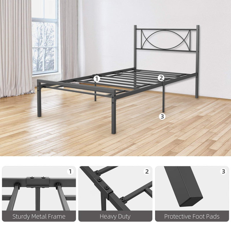 WHIZMAX Metal Platform Bed Frame with Sturdy Steel Bed Slats - Twin Size