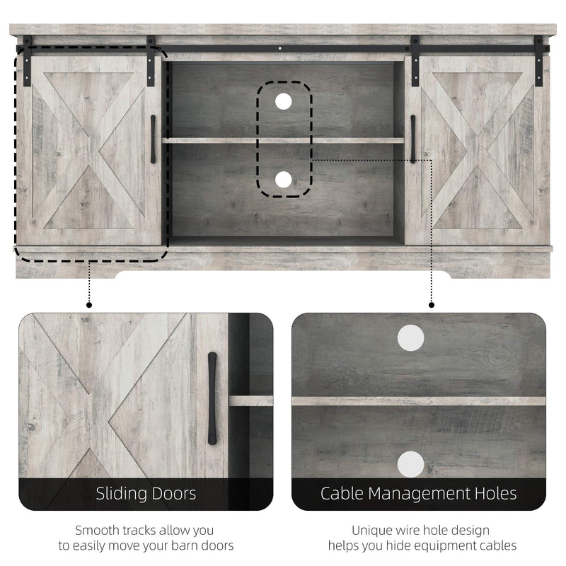 WHIZMAX Modern Farmhouse Sliding Barn Door TV Stand