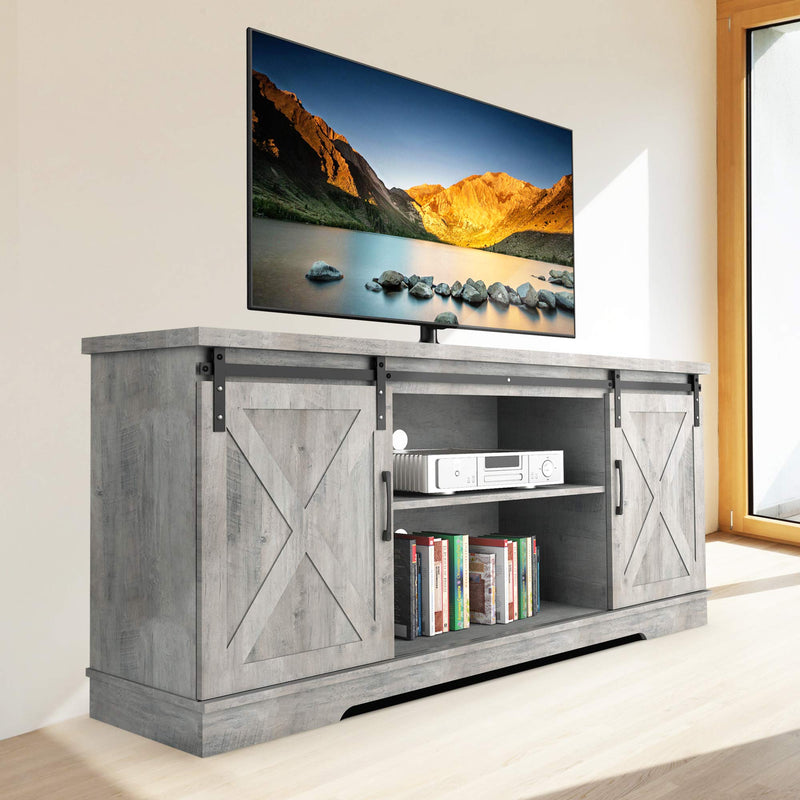 WHIZMAX Modern Farmhouse Sliding Barn Door TV Stand