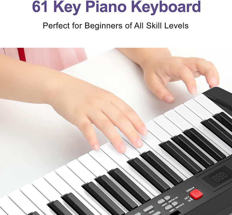 WHIZMAX Musical Instrument 61-Key Beginners Electric Keyboard Piano