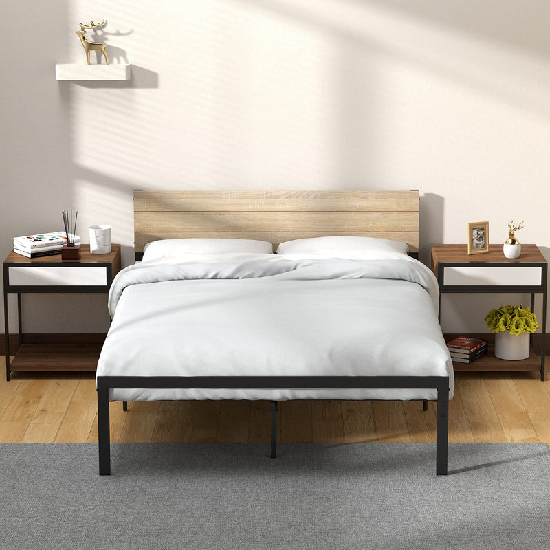 WHIZMAX Queen Size Bed Frame with Wood Headboard