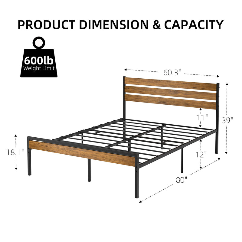 WHIZMAX Queen Size Bed Frame with Wood Headboard