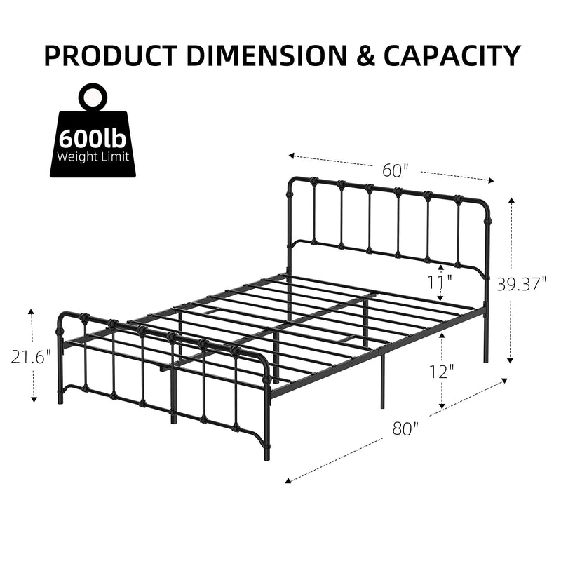 WHIZMAX Queen Size Metal Bed Frame Platform Bed