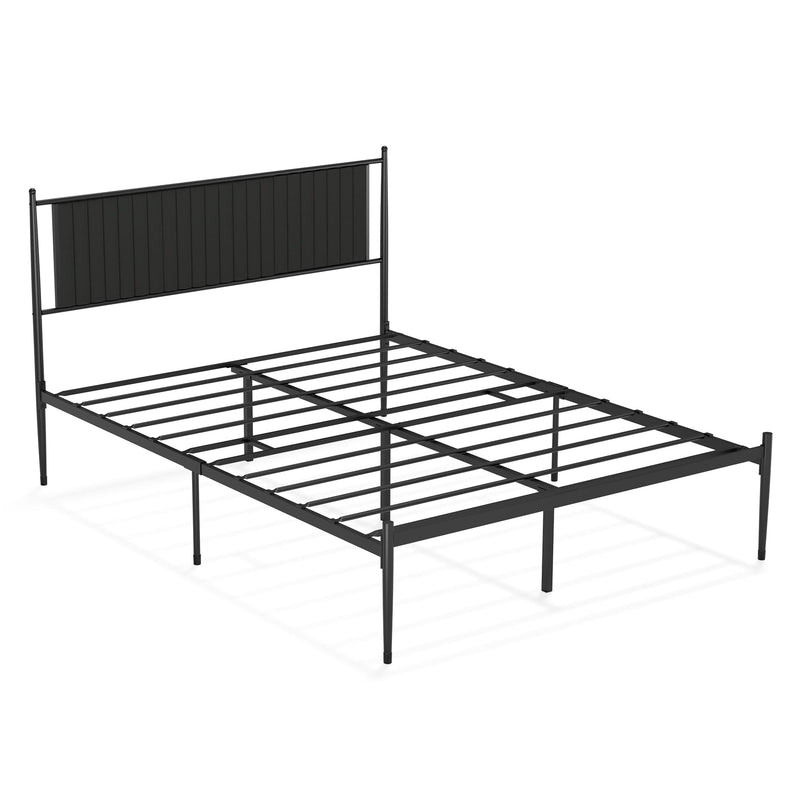 WHIZMAX Queen Size Metal Platform Bed Frame with Upholstered Headboard