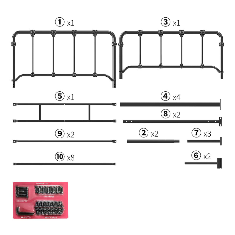 WHIZMAX Twin Size Metal Bed Frame Platform Bed