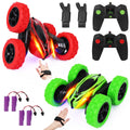 WHIZMAX 2Pack RC Stunt Car Watch Gesture Sensor Car Green+Red