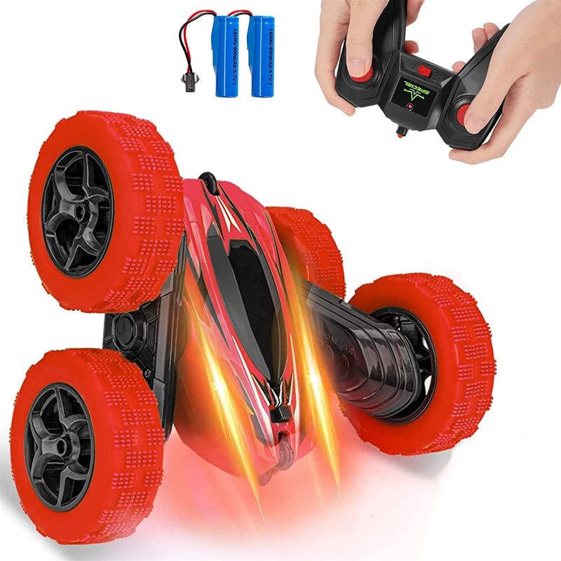 WHIZMAX Remote Control Car 1165A RC Stunt Car Toy Double Sided 360 Rotating Vehicle Red