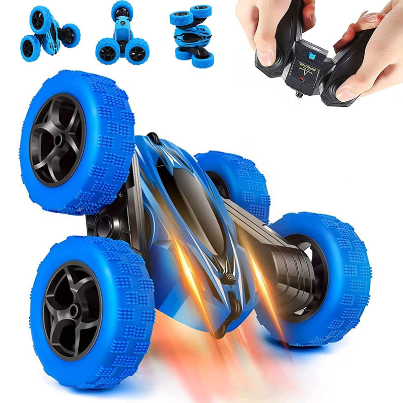 WHIZMAX Remote Control Car 1165A RC Stunt Car Toy Double Sided 360 Rotating Vehicle Blue