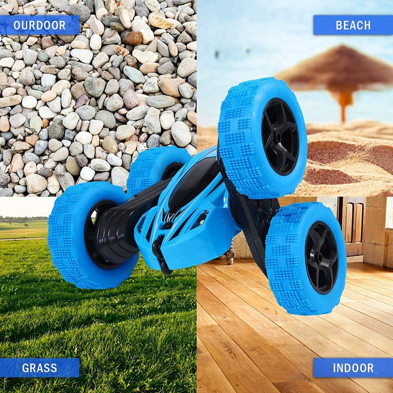 WHIZMAX Remote Control Car 1165A RC Stunt Car Toy Double Sided 360 Rotating Vehicle Blue