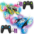 WHIZMAX 2PACK RC Stunt Car Remote Control Car with Wheel Lights Blue+Green