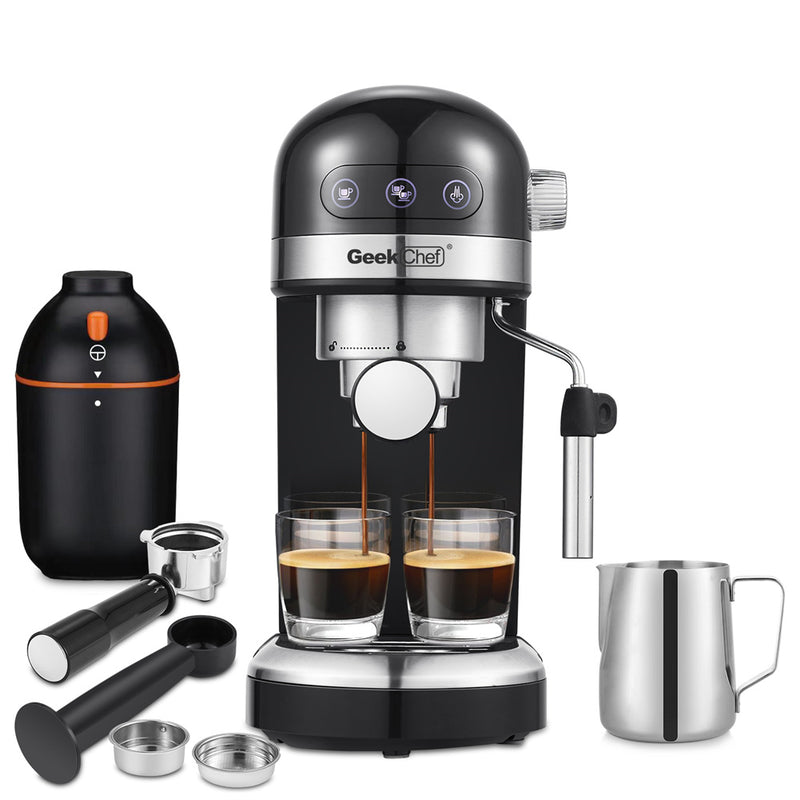 GEEK CHEF 1.4L Espresso Machine Coffee Maker Stainless Steel