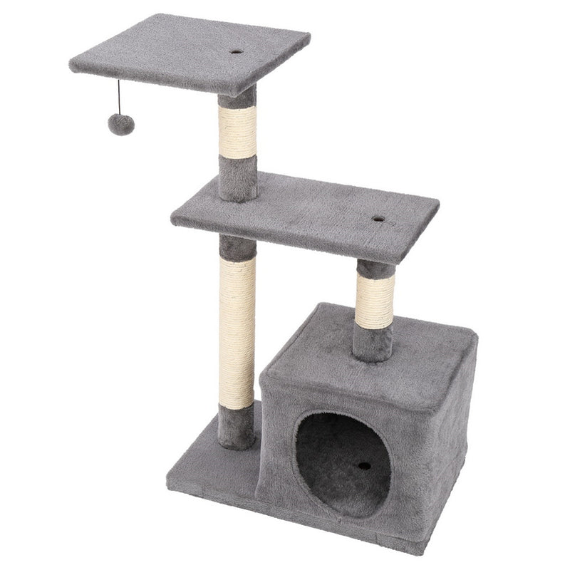 BEESCLOVER 32in Three-layer Cat Climbing Frame Pet Play Condo Grey