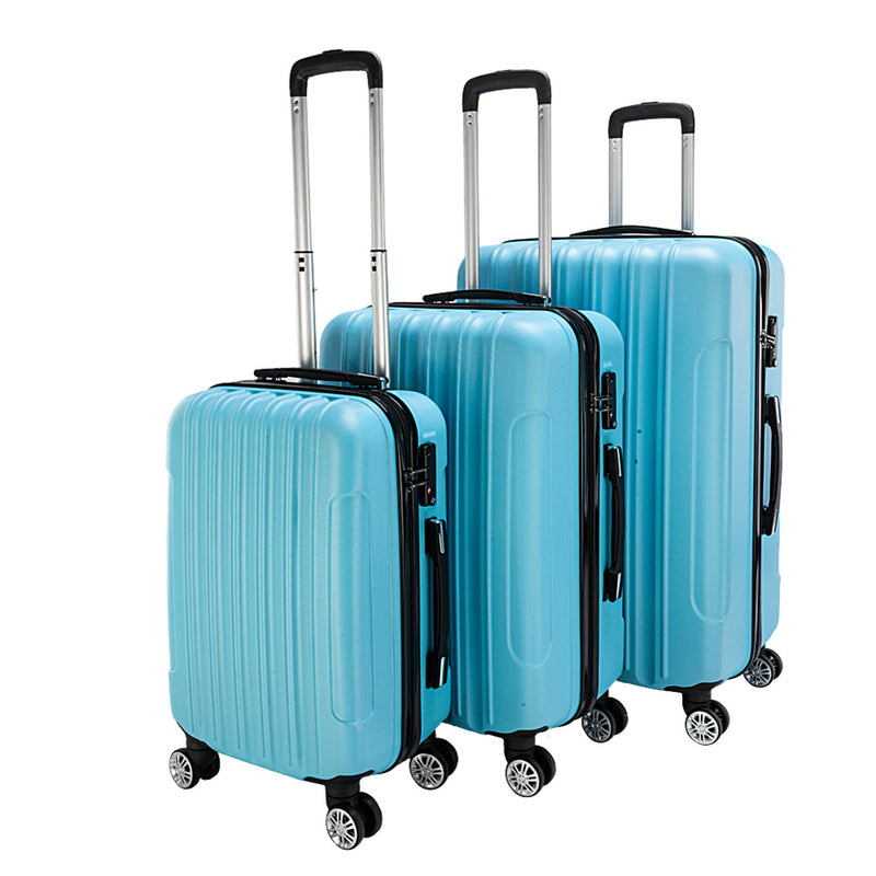 RONSHIN 3pcs 3-in-1 Large Capacity Traveling Storage Suitcase Blue