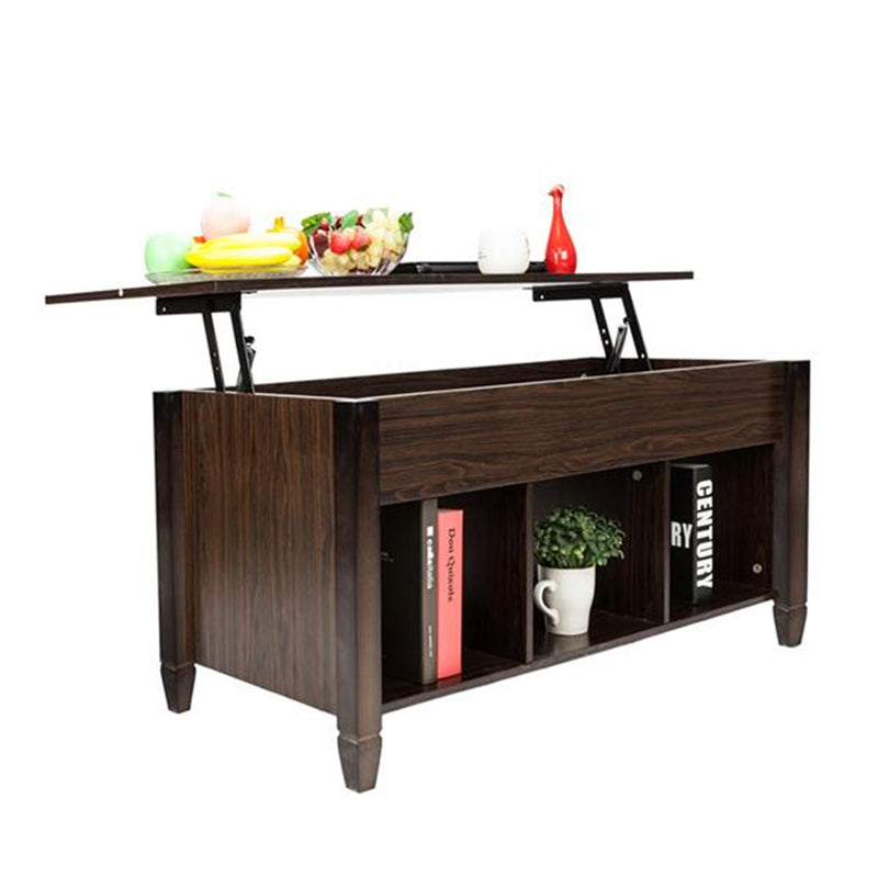 AMYOVE Modern Coffee Table Lift Top Wood for Home Living Room Brown