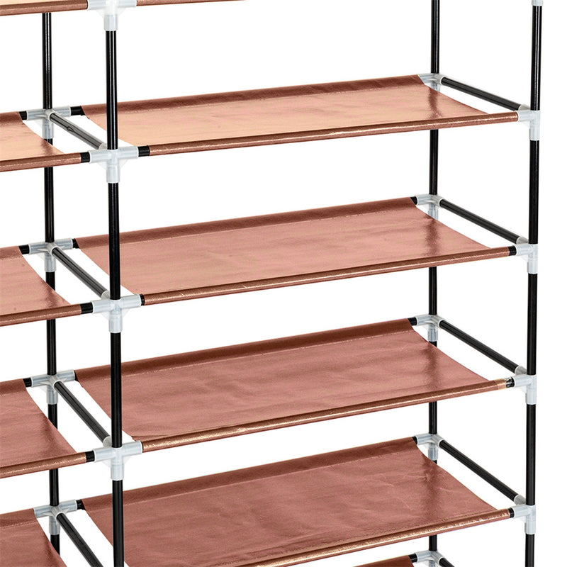 RONSHIN 7 Layers 14 Grids Shoe Rack Portable Shoe Cabinet Brown