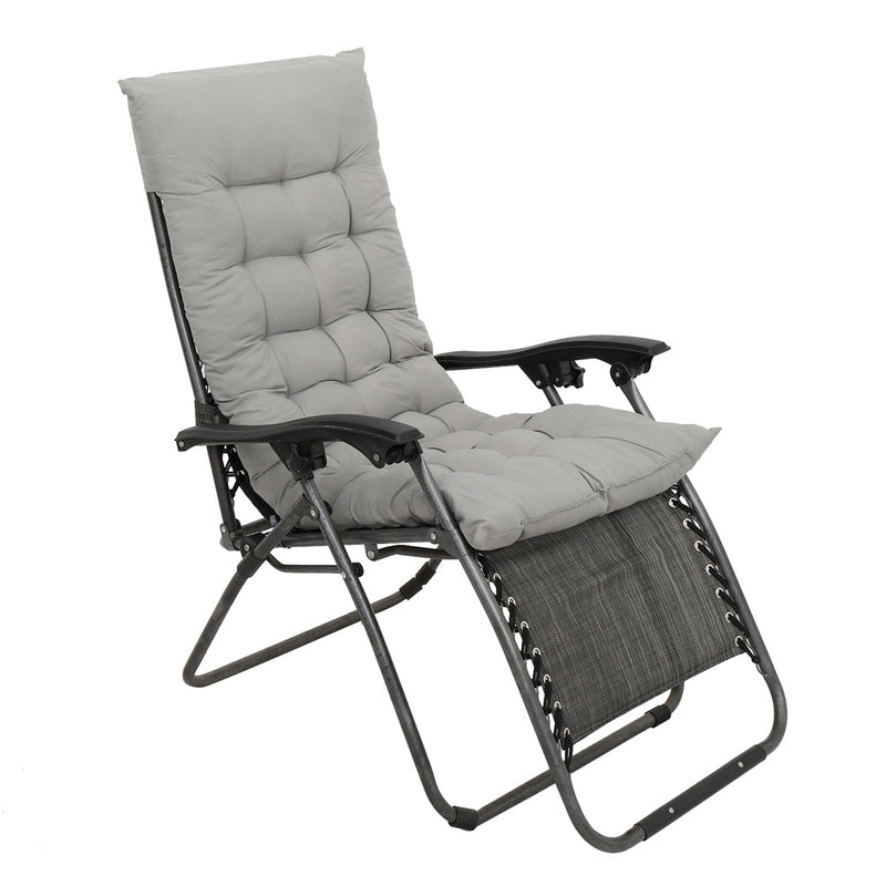 RONSHIN Folding Chair Cushion Portable Comfortable 124x48x8cm Grey