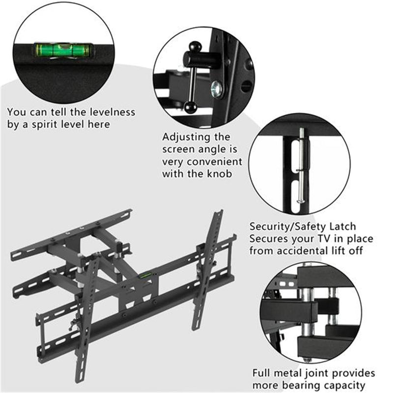 RONSHIN TV Wall Mount Full Motion Bracket 32-70 Inches Black