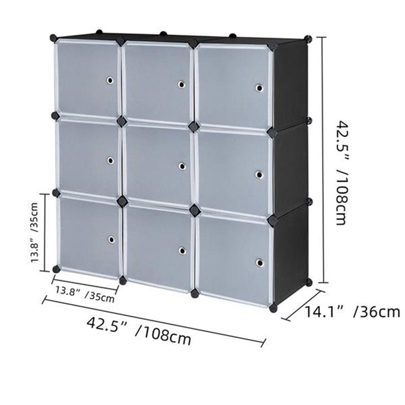 RONSHIN Storage Organizer Diy 9-Cube Storage Shelving With Doors