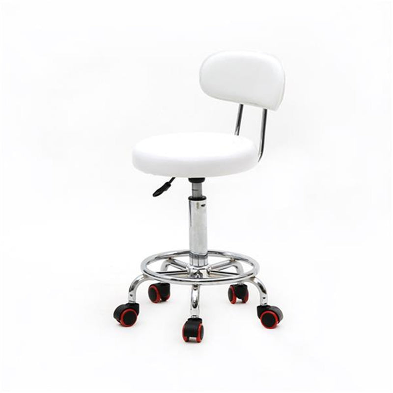 ALICIAN Salon Stool Leather Sponge Adjustable Spa Bar Stool White