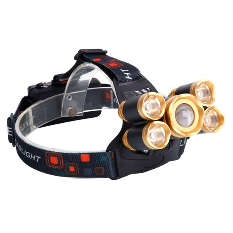 REDCOLOURFUL 90 Degree Adjustable Rechargeable Headlamp Flashlight Black