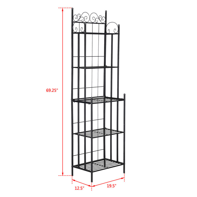 ALICIAN 5-tier Storage Rack Top Bathroom Storage Shelf Black