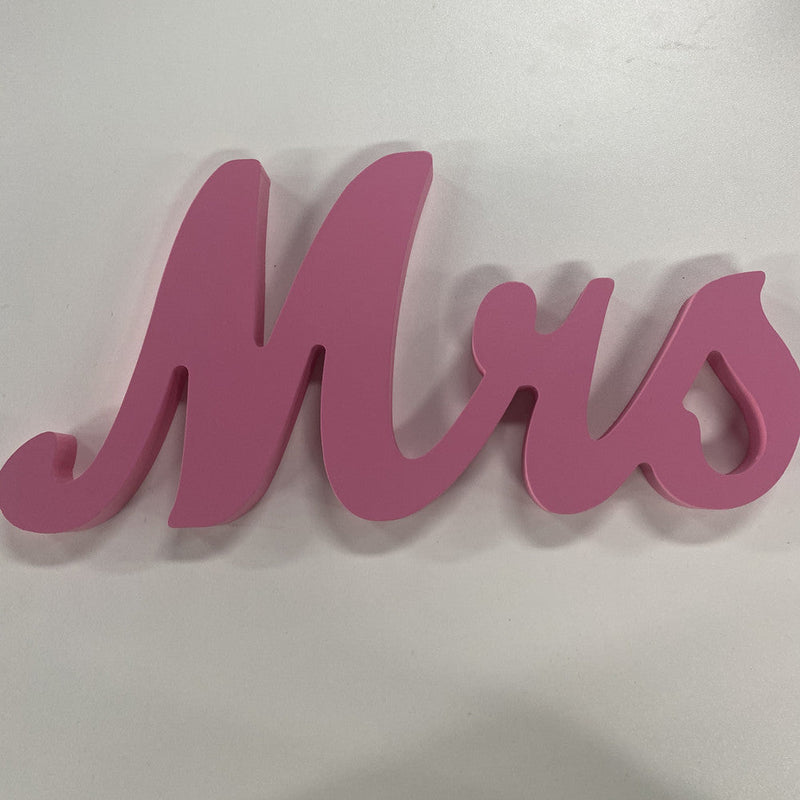 WHIZMAX 1 Set Wooden Mr And Mrs Letter Ornament Wedding Props Pink