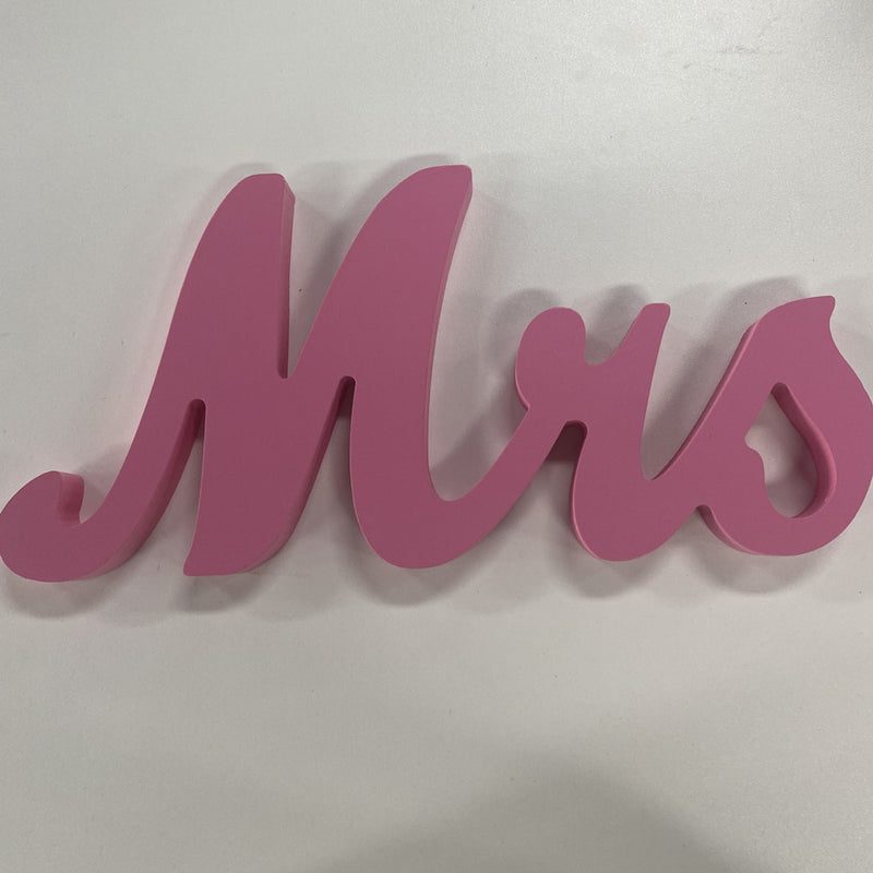 RONSHIN 1 Set Wooden Mr And Mrs Letter Ornament Wedding Props Pink