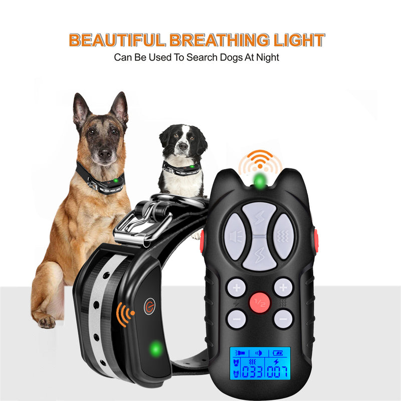 BEESCLOVER Dog Training Collar Dog Shock Collar Rechargeable Waterproof Black