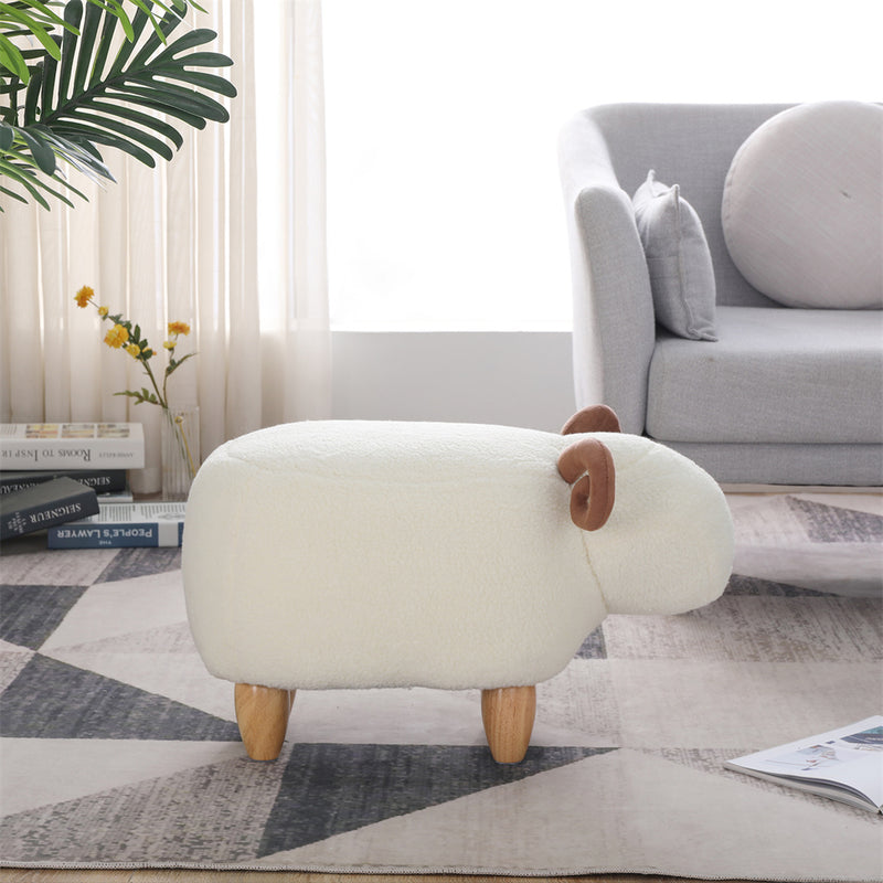 ALICIAN Kids Decorative Animal Storage Stool Home Cartoon Chair White