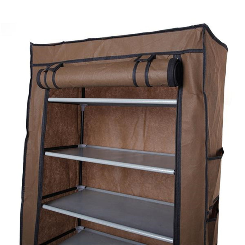 RONSHIN 10-tiers Shoe Rack Closet Shoe Storage Cabinet Organizer Brown