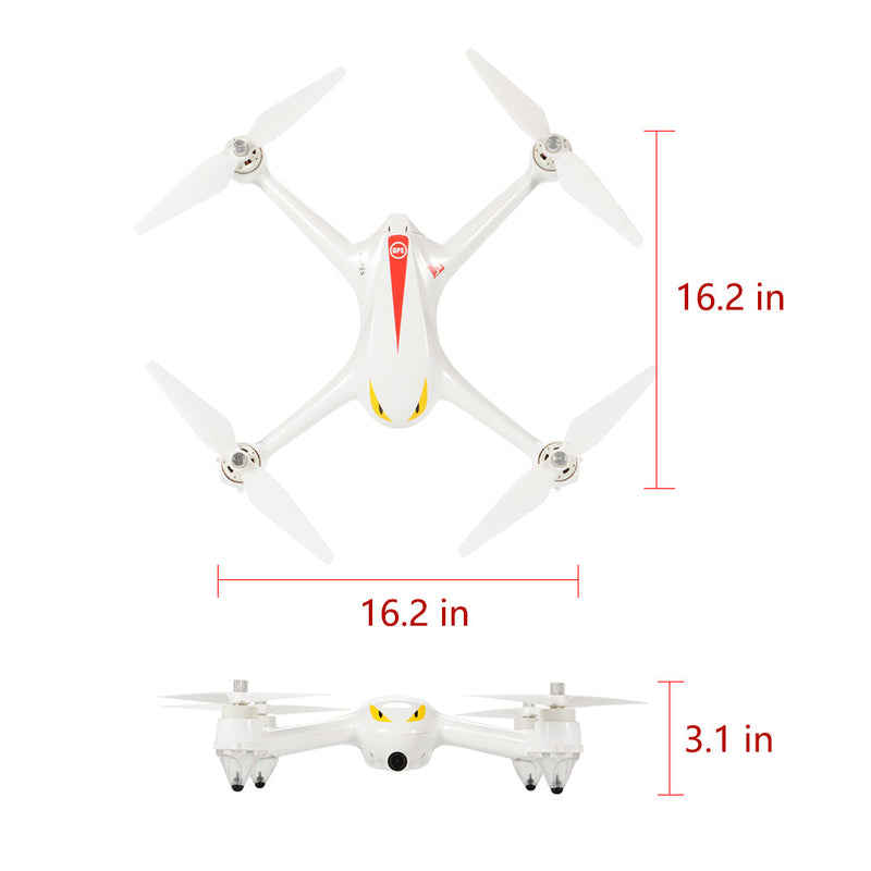 RCTOWN MJX B2C 1080P Camera RC Drone Brushless Motor Quadcopter White EU Plug