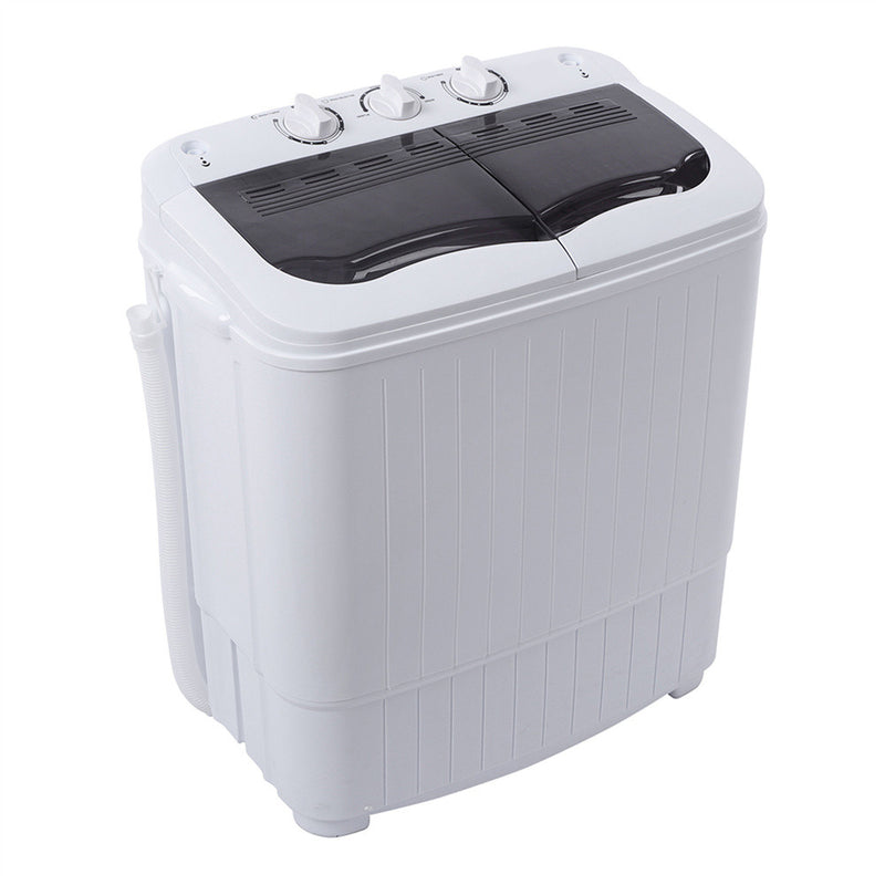 ZOKOP Washing Machine 14.3lbs Capacity Twin Tub Semi-Automatic Laundry Washer Grey